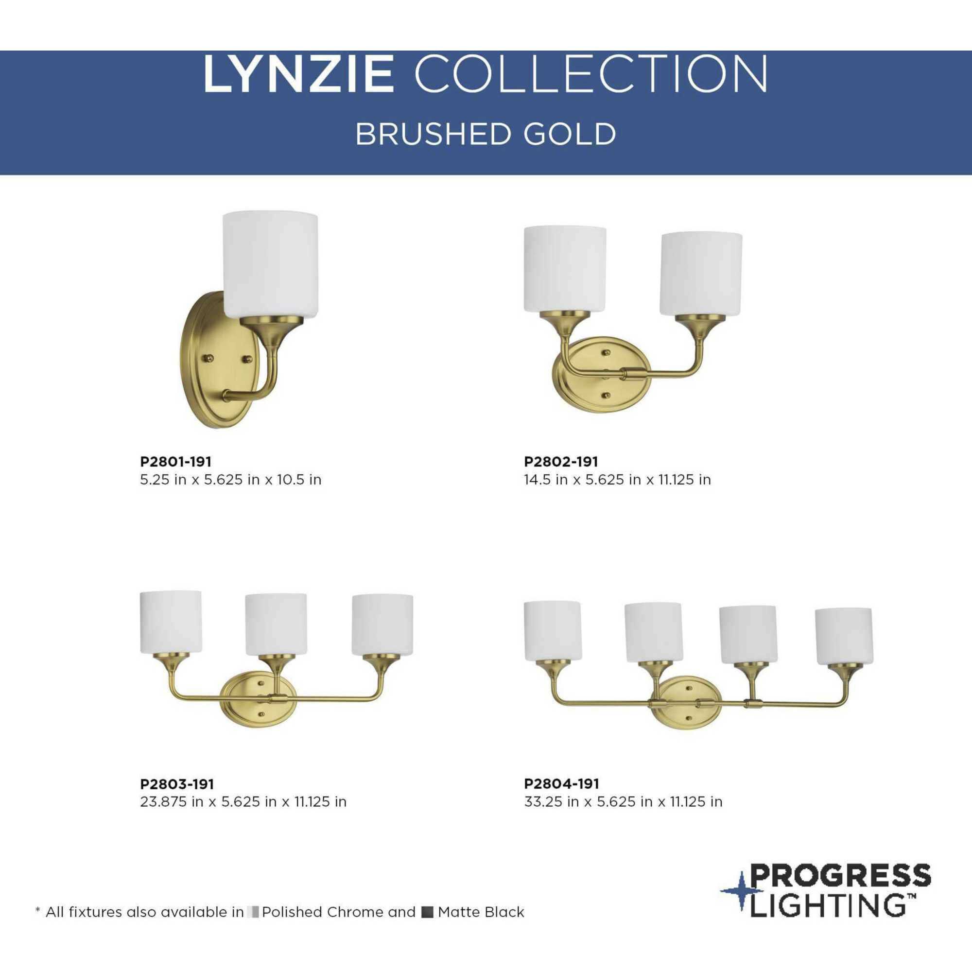 Lynzie 3 Light 23.88 inch Brushed Gold Bath Vanity Light Wall Light
