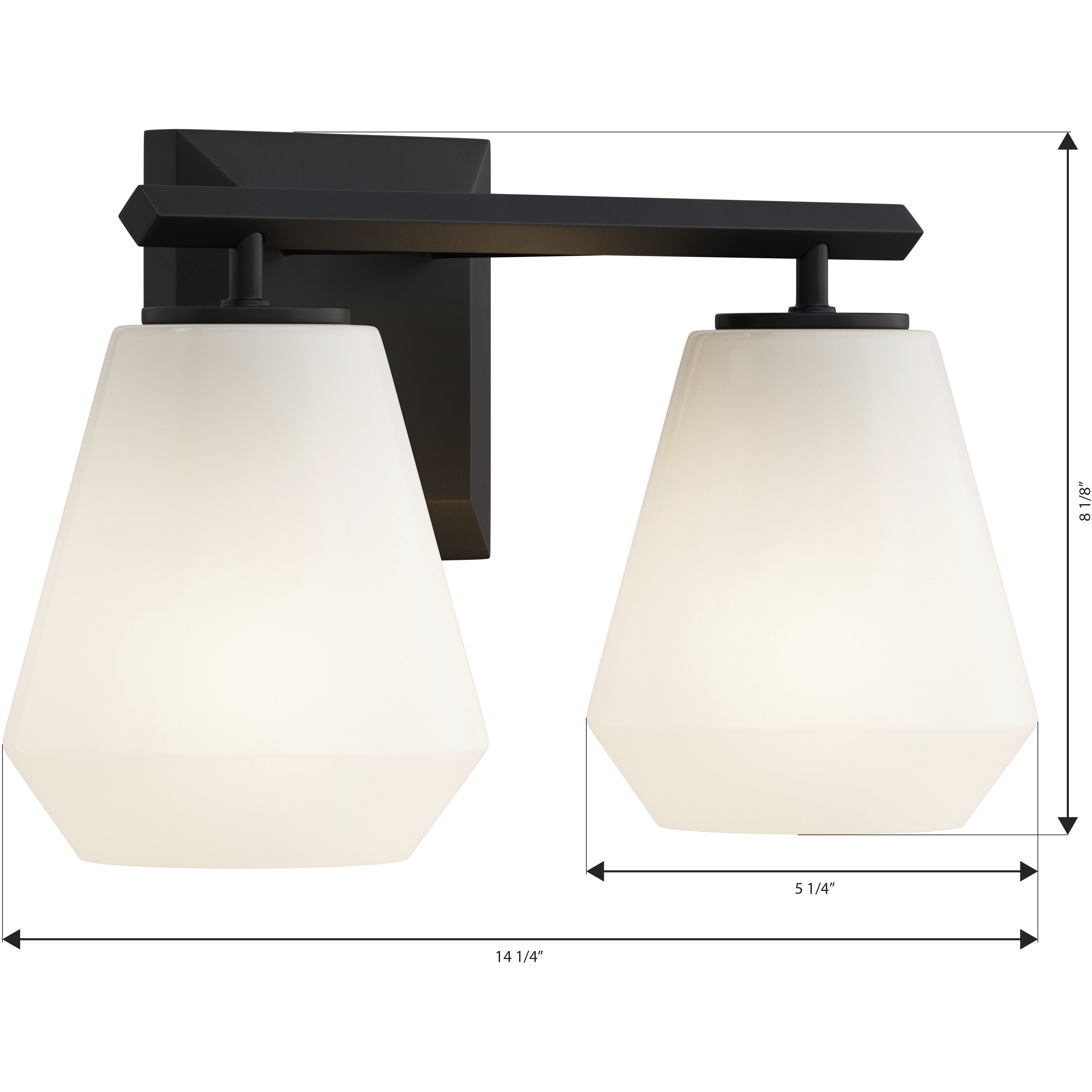 Siena 2 Light 14.25 inch Dark Matte Black Vanity Wall Light