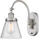 Franklin Restoration Cone LED 6.25 inch Brushed Satin Nickel Sconce Wall Light in Seedy Glass