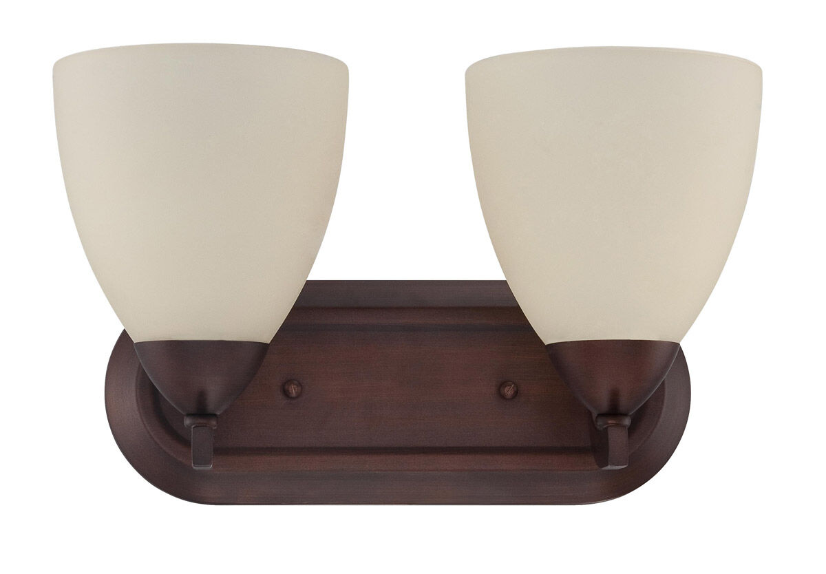 Almeda 2 Light 13.25 inch Old Bronze Vanity Light Wall Light in Creamy Frosted Glass