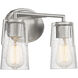 Sacremento 2 Light 14 inch Satin Nickel Bathroom Vanity Light Wall Light, Essentials