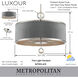 Luxour 5 Light 20 inch Polished Nickel Convertible Pendant Semi Flush Ceiling Light