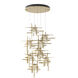 Tura 9 Light 29.6 inch Modern Brass Pendant Ceiling Light, Round