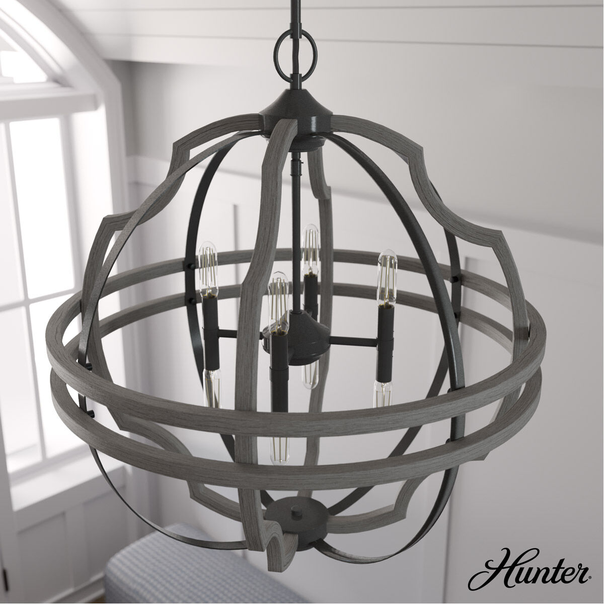 Stone Creek 8 Light 25.5 inch Noble Bronze and White Washed Oak Pendant Ceiling Light