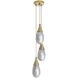 Giselle 3 Light 10 inch Antique Brass Multi-Port Chandelier Ceiling Light