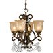 Norwalk 4 Light 17 inch Bronze Umber Mini Chandelier Ceiling Light in Clear Hand Cut