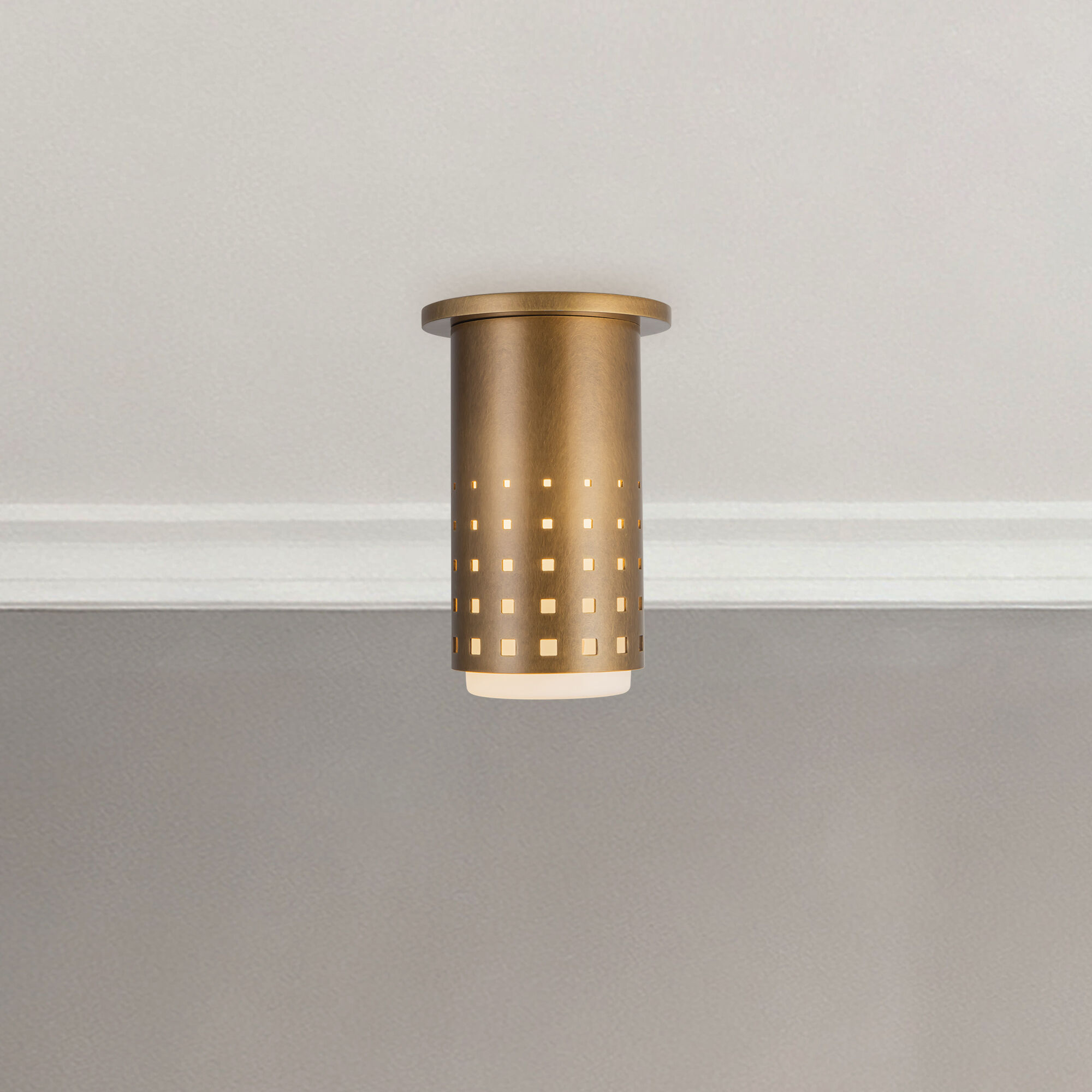 Astoria 1 Light 4.63 inch Vintage Brass Semi-Flush Mount Ceiling Light