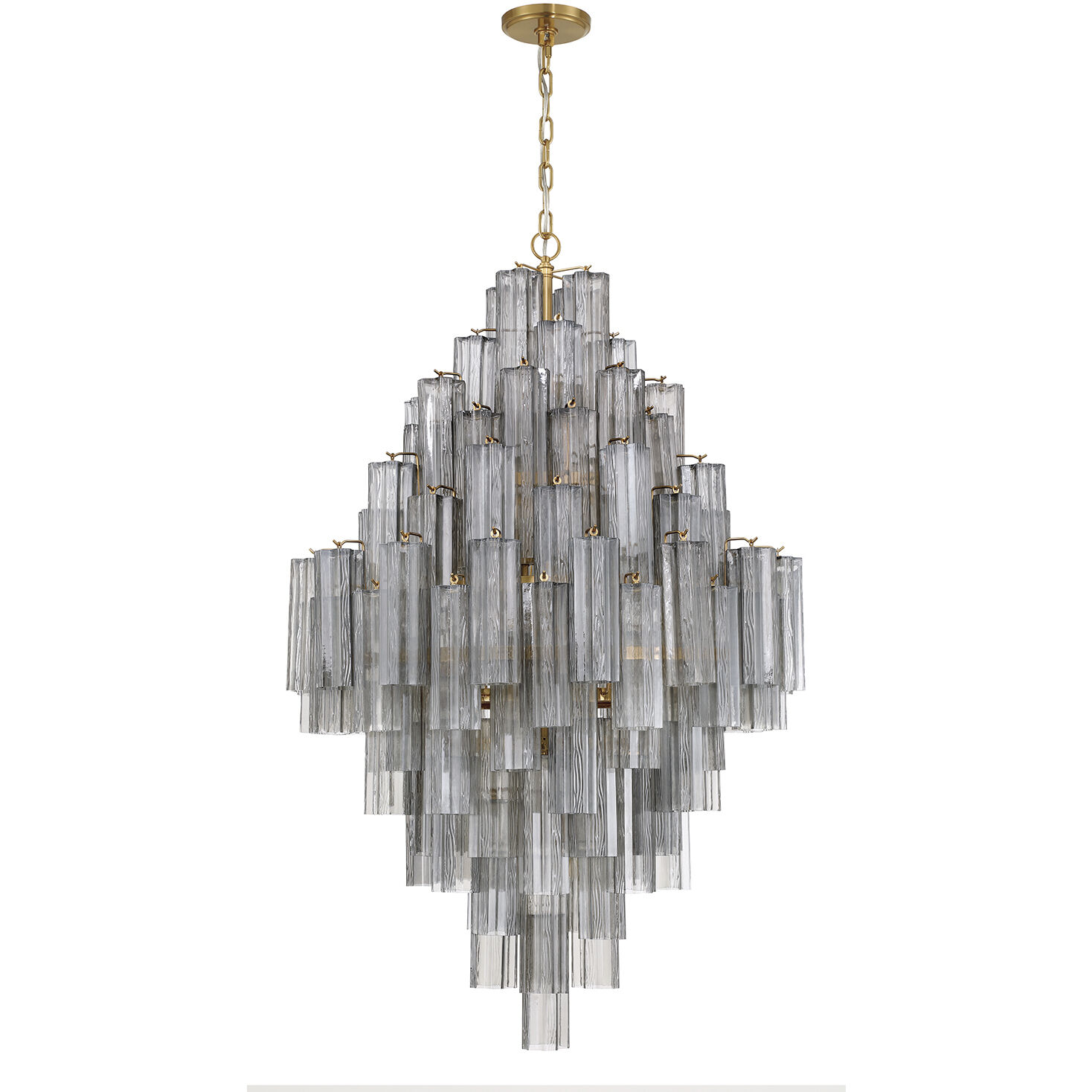 Addis 20 Light 31.5 inch Aged Brass Chandelier Ceiling Light in Smoke