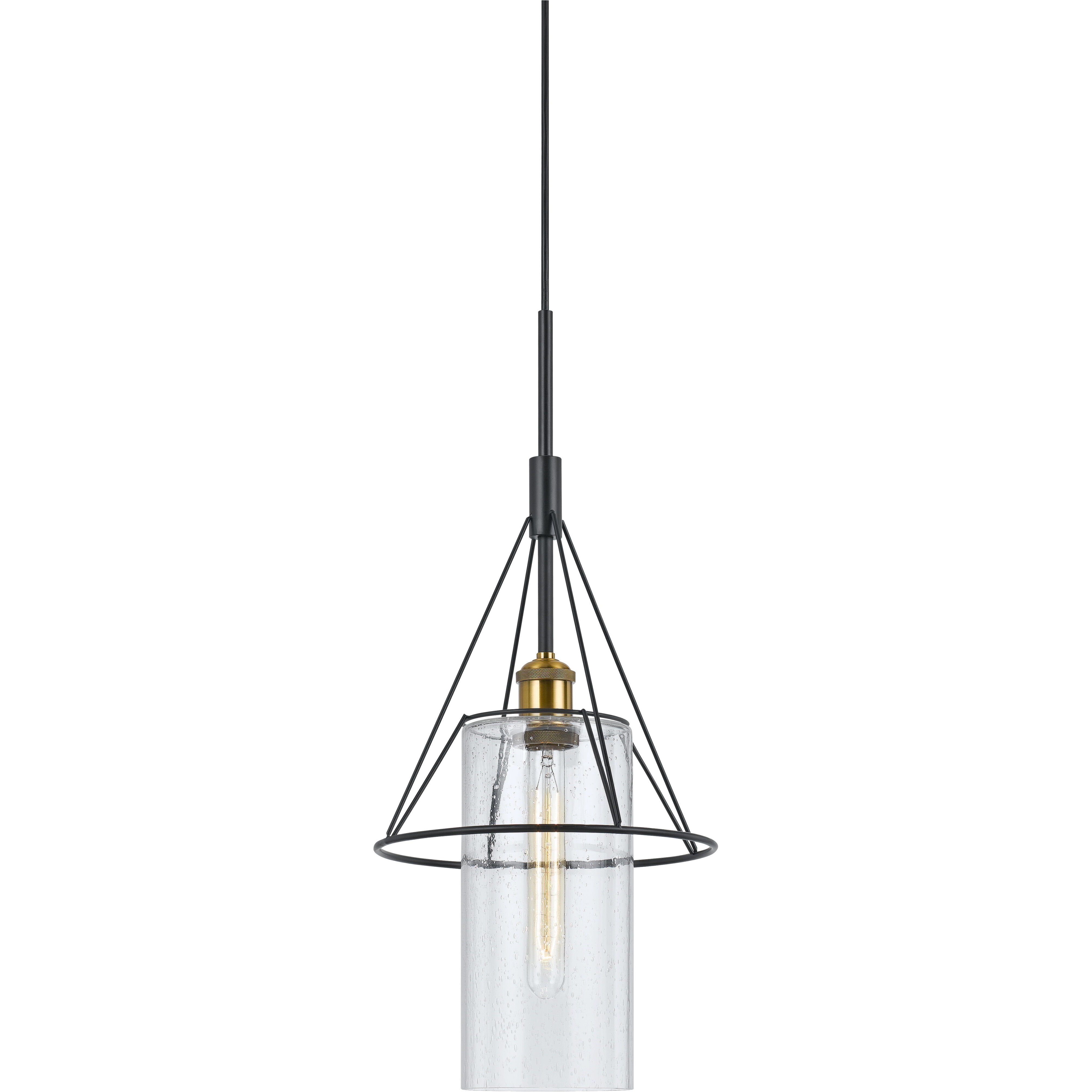 Rexburg 1 Light 10 inch Antique Brass and Black Mini Pendant Ceiling Light