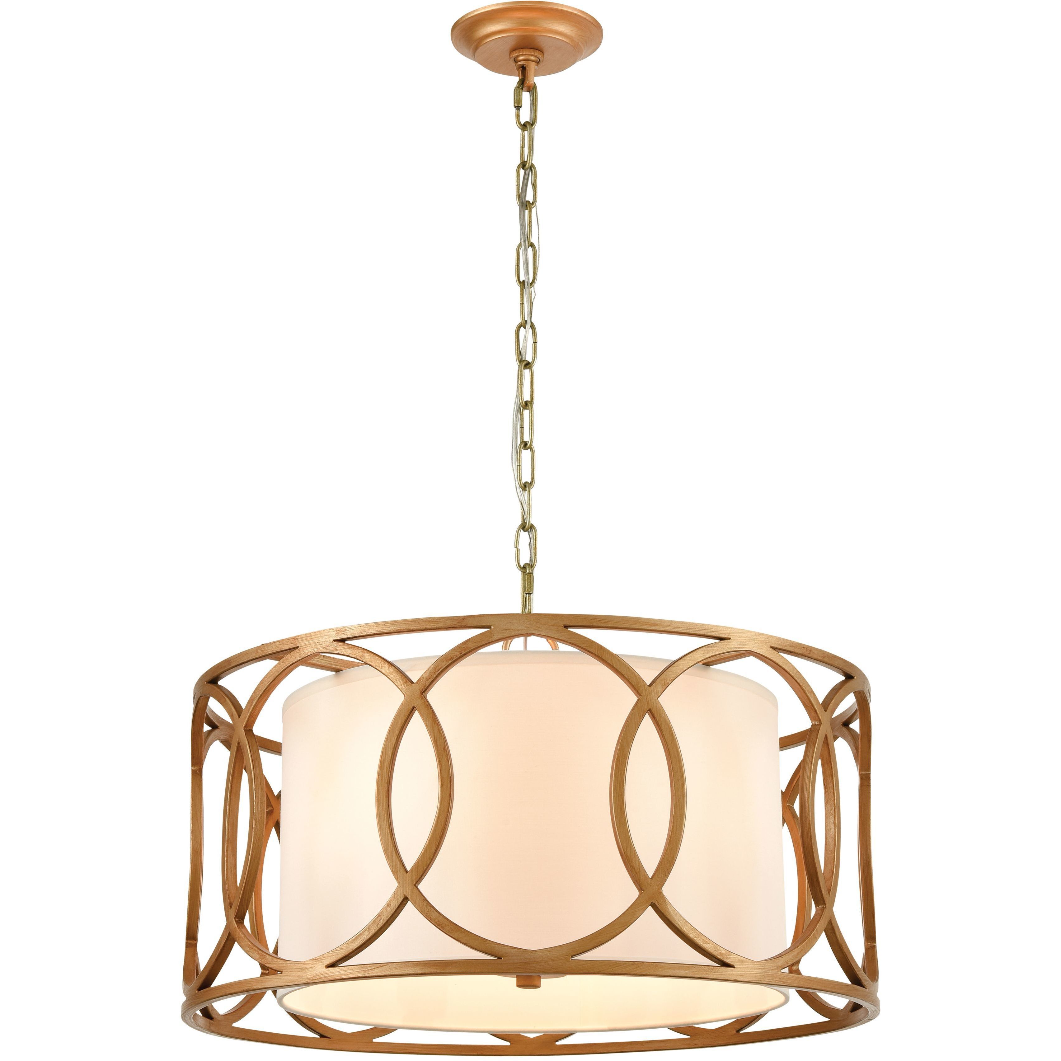 Ringlets 4 Light 22 inch Matte Gold Chandelier Ceiling Light