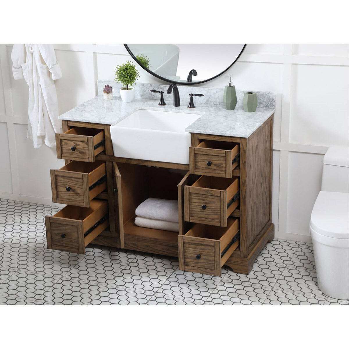 Franklin 48 X 22 X 35 inch Driftwood Bathroom Vanity Cabinet