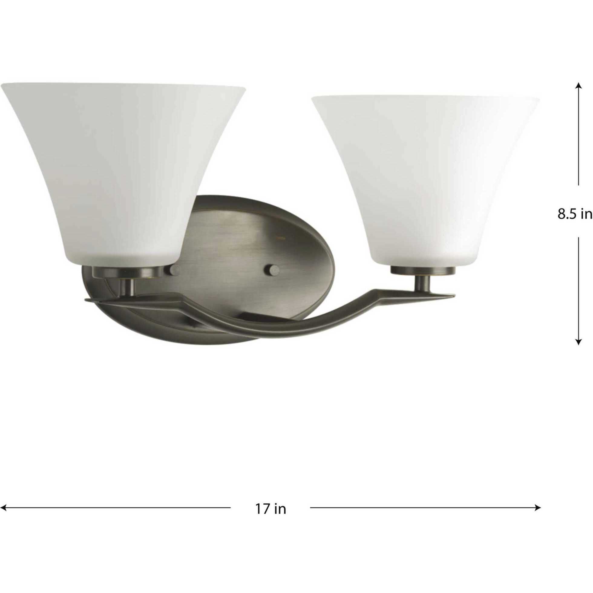 Bravo 2 Light 17 inch Antique Bronze Bath Vanity Wall Light