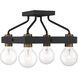 Ravella 4 Light 12 inch Black Semi-Flush Ceiling Light