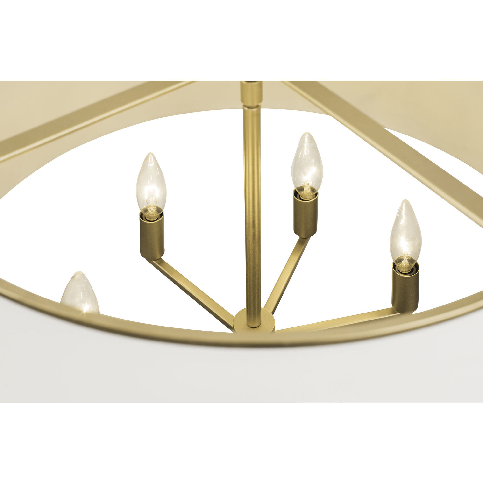 Coco 6 Light 24 inch Matte White/French Gold Pendant Ceiling Light