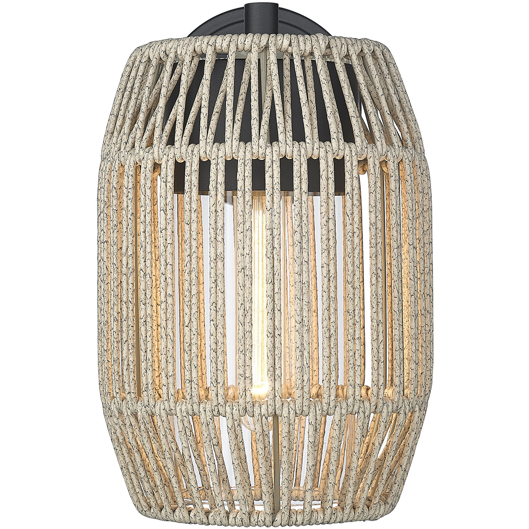 Seabrooke 1 Light 12.38 inch Natural Black Outdoor Wall