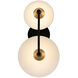 Redding Wall Sconce Wall Light in Matte Black With White And Brass Accent, Matte Black