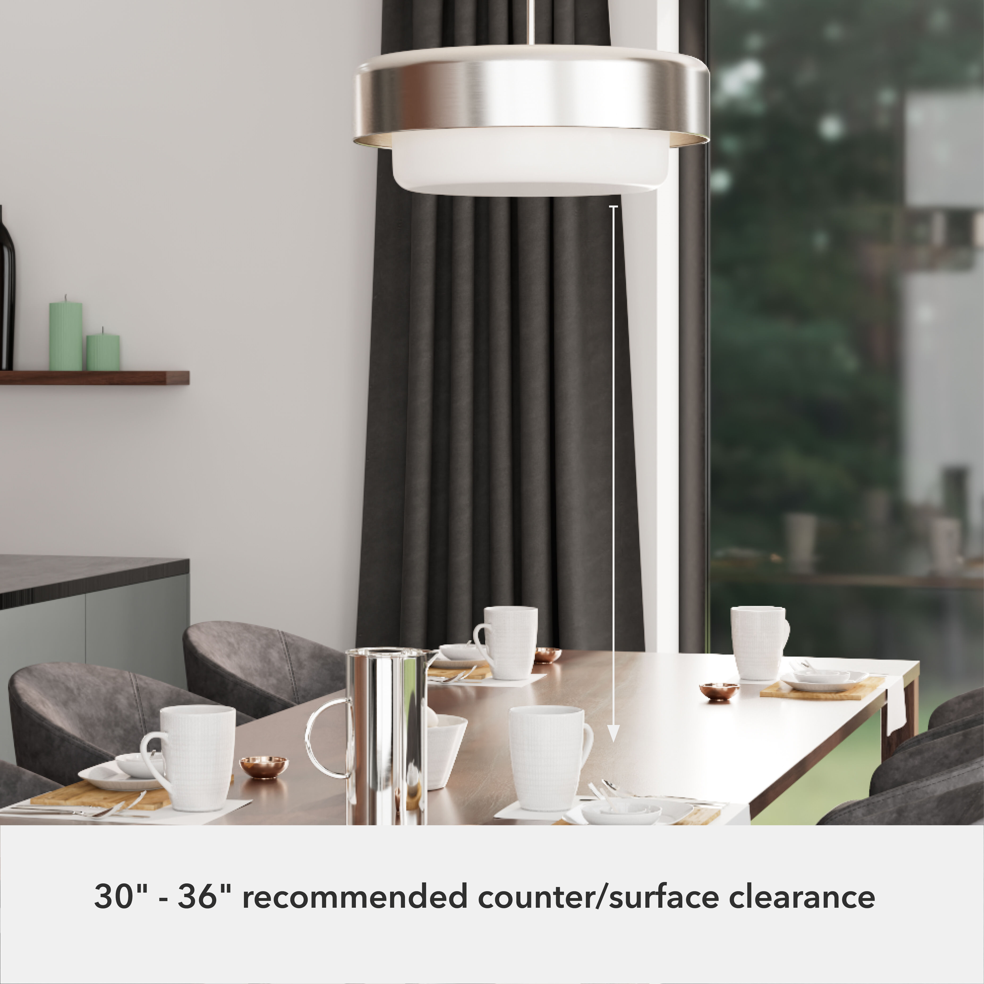 Station 4 Light 24 inch Brushed Nickel Pendant Ceiling Light, Large