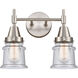 Caden 2 Light 14 inch Satin Nickel Bath Vanity Light Wall Light in Seedy Glass