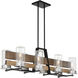 Silver Creek 8 Light 39 inch Stone Grey/Coal/Brushed Nickel Island Light Ceiling Light