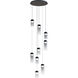 Highball LED 22.75 inch Gunmetal Multi-Light Pendant Ceiling Light in Graduating Smoke