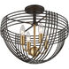 Concentric 4 Light 16 inch Oil Rubbed Bronze with Satin Brass Semi Flush Mount Ceiling Light