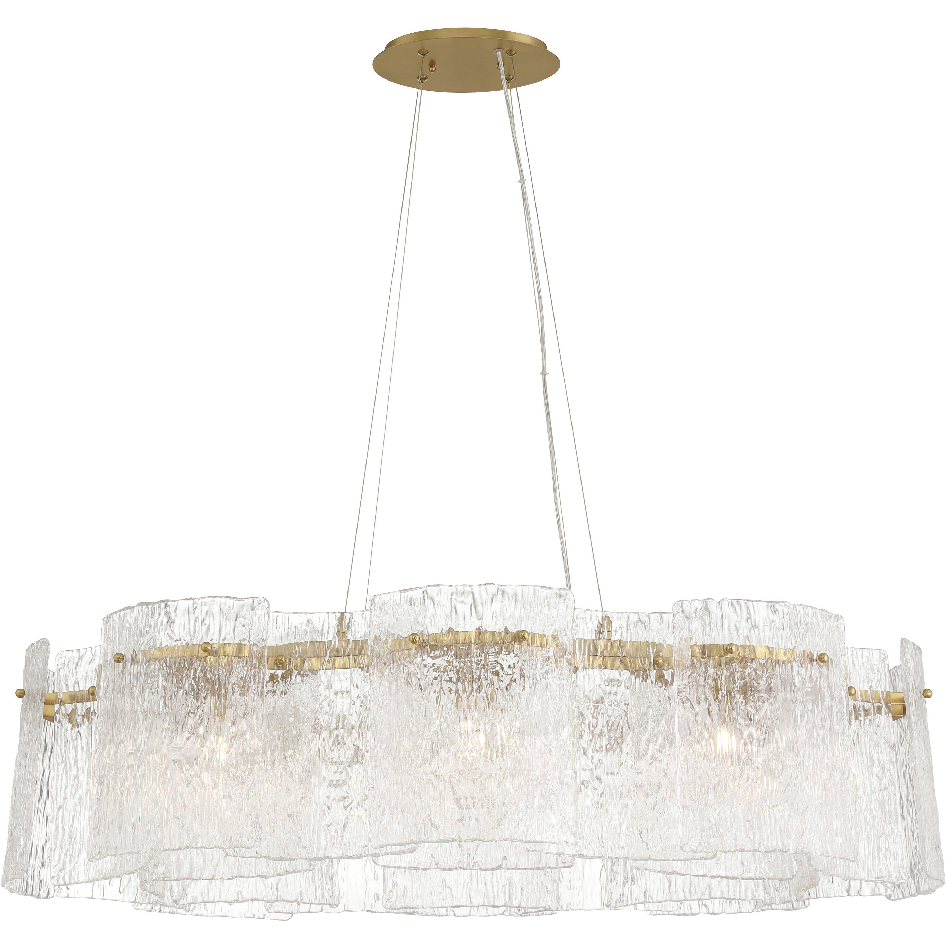 Brookstreet 8 Light 27.5 inch Legacy Brass Pendant Ceiling Light in Clear Handmade Glass