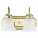 Riviera 2 Light 14 inch Polished Brass Bath Vanity Wall Light