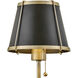Clarke 1 Light 7.25 inch Warm Brass Sconce Wall Light in Warm Brass with Black