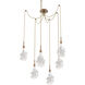 Blossom LED 14.6 inch Novel Brass Swag Multi-Pendant Ceiling Light in 2700K LED