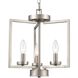 West End 3 Light 14.5 inch Brushed Nickel Chandelier Ceiling Light