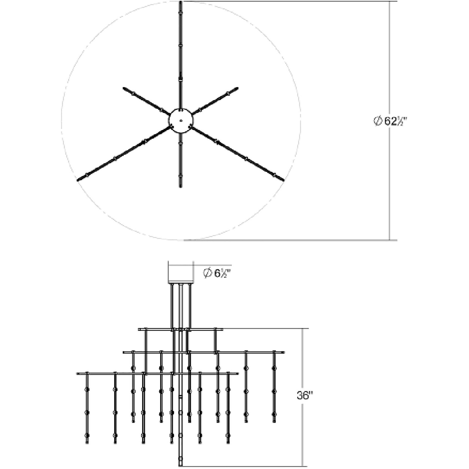 Suspenders LED 48 inch Satin Black Modular Pendant Composition Ceiling Light
