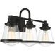 Mannsdale 3 Light 24 inch Coal Bath Vanity Wall Light