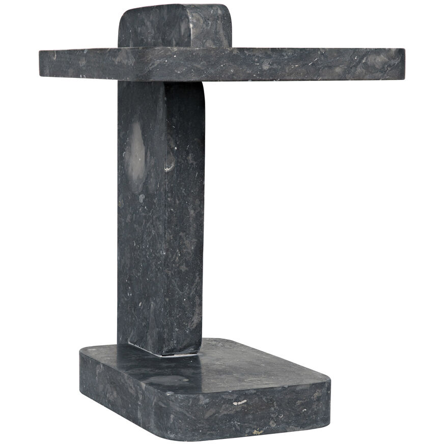 North 22.5 X 20 inch Black Marble Side Table