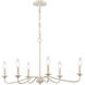 Quinn 6 Light 30 inch Antique White Chandelier Ceiling Light