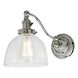 Soho Madison 14 inch 100 watt Polished Nickel Swing Arm Wall Sconce Wall Light in Clear Glass, 5, Half Swing