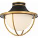 Atlas 2 Light 13.5 inch Matte Black/Textured Gold Outdoor Semi Flush