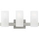 Drew & Jonathan Scott Rhode 3 Light 19.63 inch Brushed Steel Vanity Light Wall Light