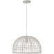 Bohemian 1 Light 18 inch White Rattan Pendant Ceiling Light
