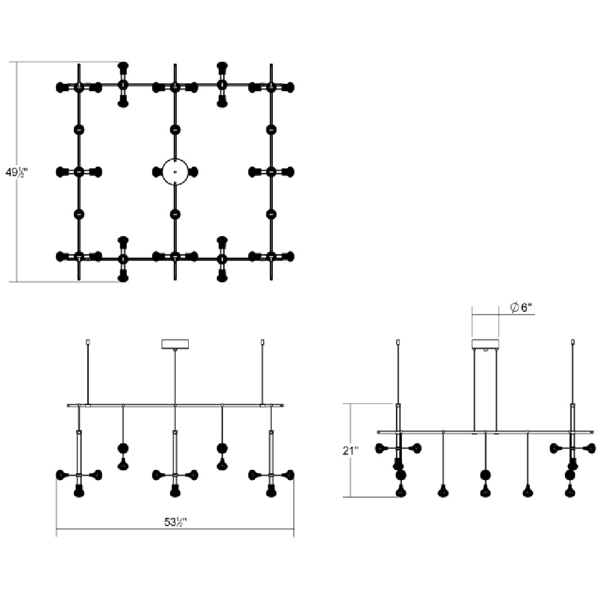 Suspenders LED 58 inch Satin Black Pendant Ceiling Light