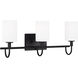 Oak Moore 3 Light 23.88 inch Midnight Black Bath Vanity Wall Light