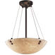 Porcelina 3 Light 18 inch Brushed Nickel Pendant Bowl Ceiling Light in Pair of Squares, Banana Leaf, Round Bowl, Incandescent