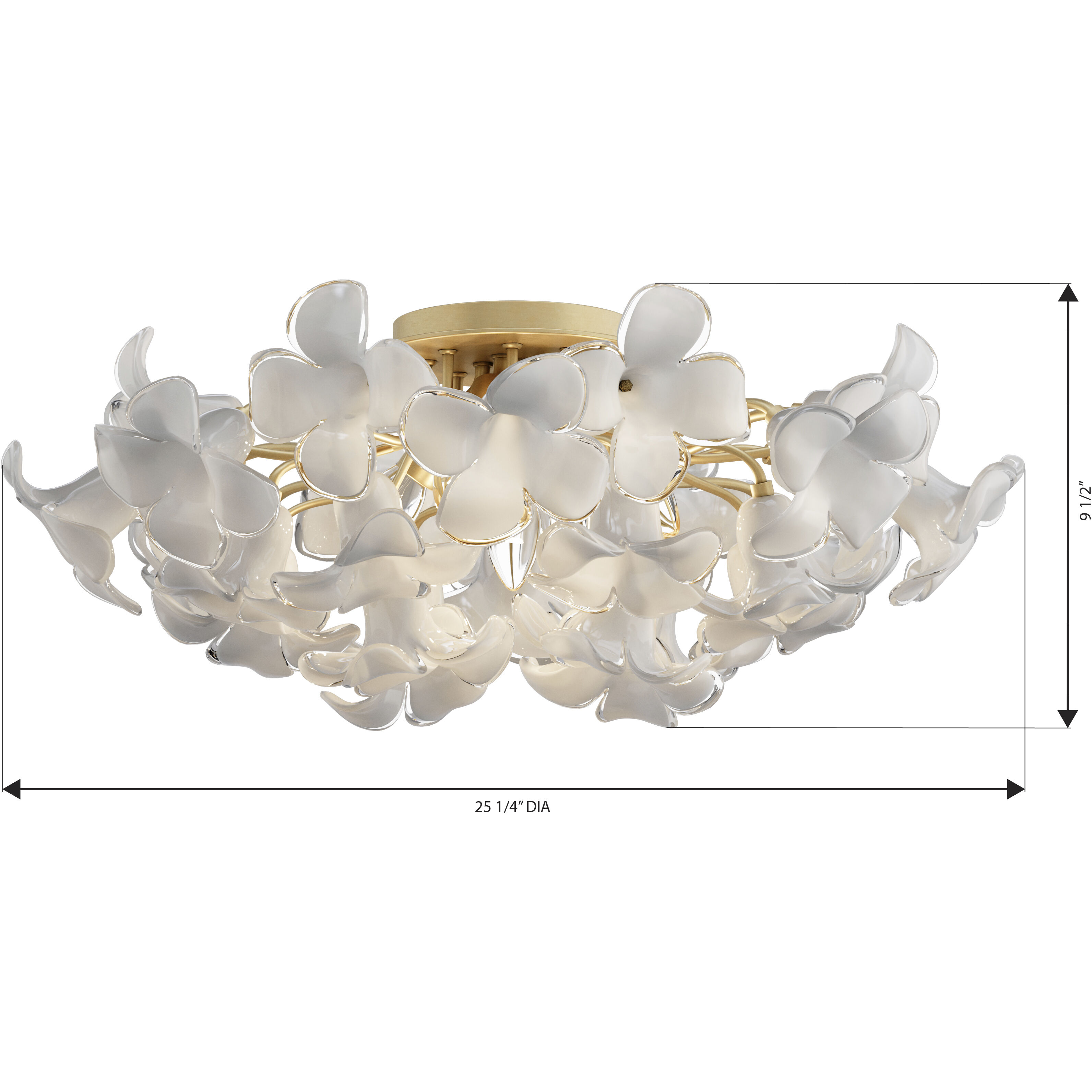 Bloome 5 Light 25.25 inch Legacy Brass Semi-Flush Mount Ceiling Light