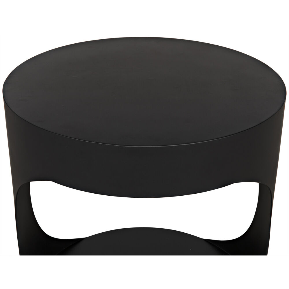Eclipse 26 X 22 inch Matte Black Side Table, Round