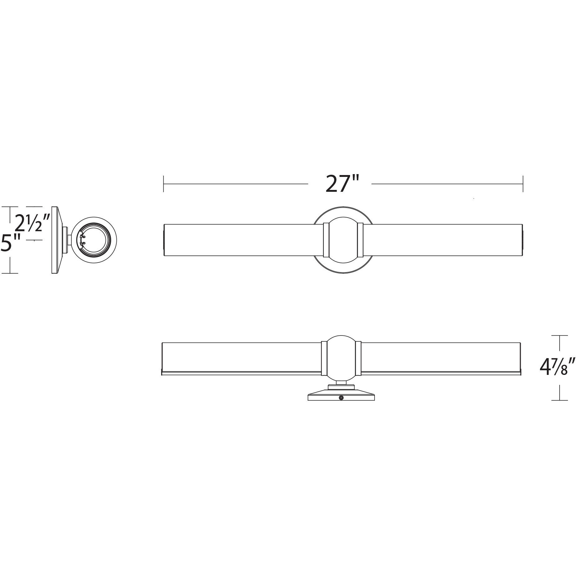 Juliet LED 27 inch Chrome Bath Vanity & Wall Light, dweLED