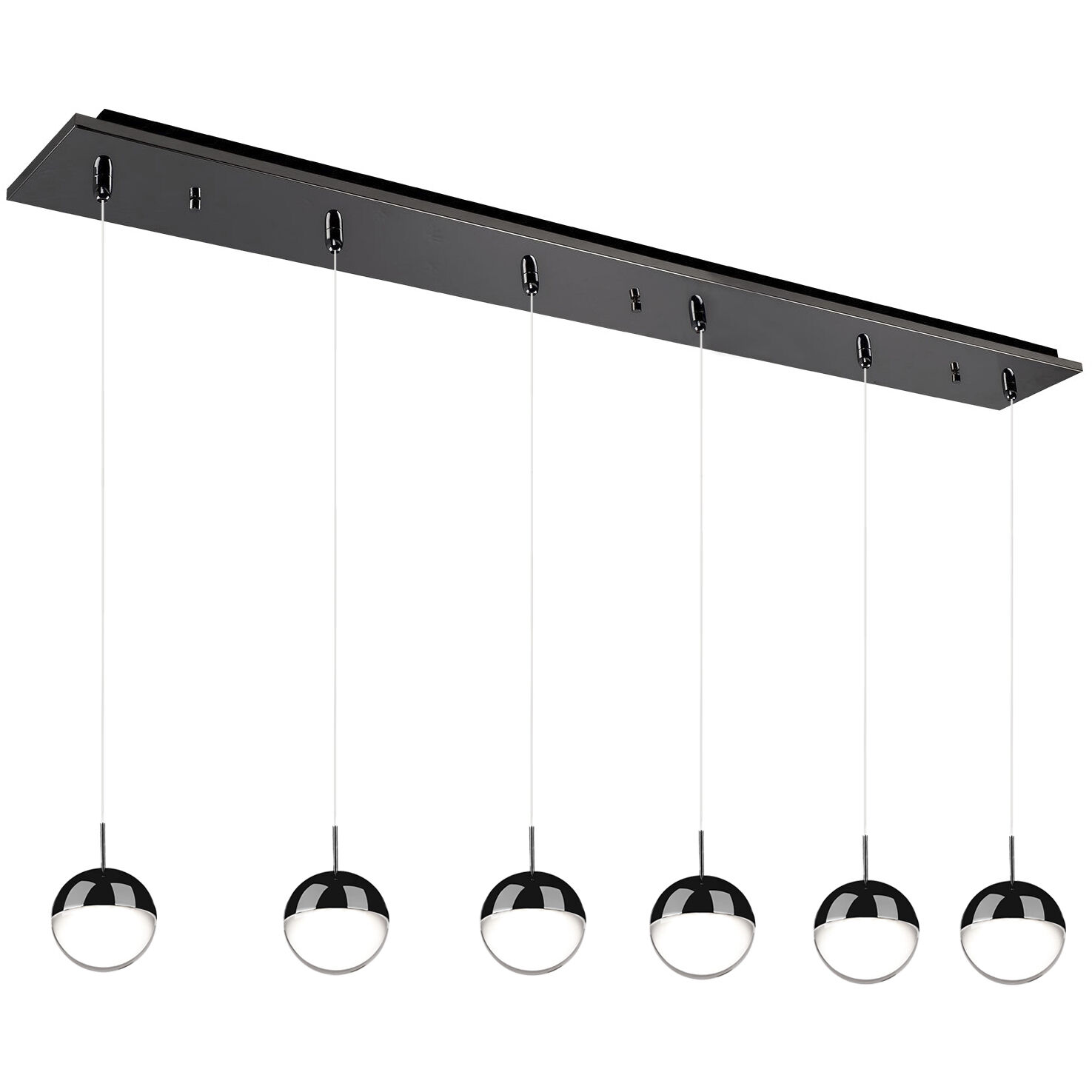 Pluto Multi Pendant Ceiling Light in Black Chrome