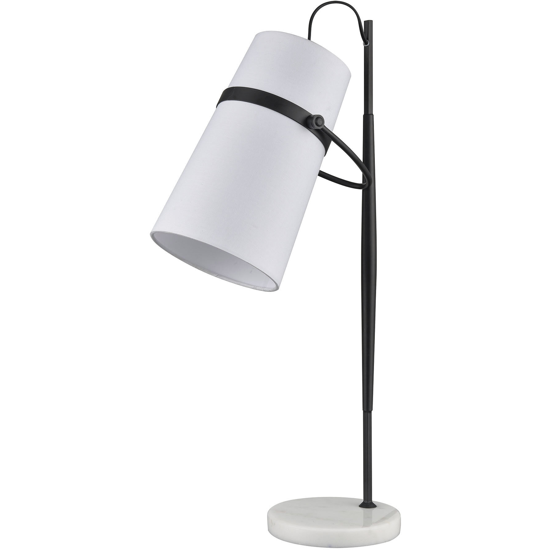 Banded Shade 28 inch 60 watt Matte Black Desk Lamp Portable Light