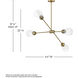 Livie 4 Light 44 inch Lacquered Brass Chandelier Ceiling Light