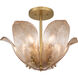 Orchid 5 Light 18 inch Legacy Brass Semi-Flush Mount Ceiling Light in Amber Handmade Glass