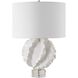 Saylor 27.5 inch 150.00 watt Satin White Glaze with Brass and Crystal Table Lamp Portable Light