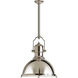 Chapman & Myers Country Industrial 1 Light 19.5 inch Polished Nickel Pendant Ceiling Light, Large